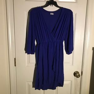 Blue v neck dress